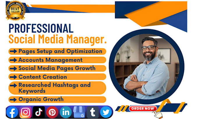 Gig Preview - Be your social media marketing manager and personal assistant