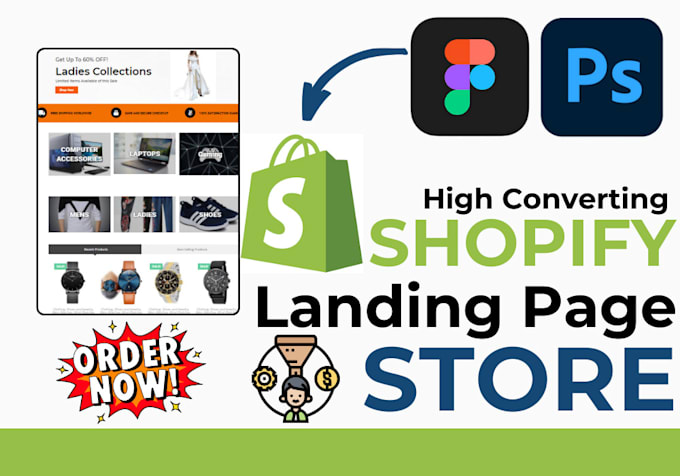 Gig Preview - High converting shopify landing page design for your store