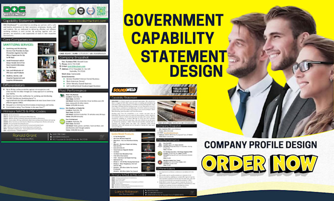 Gig Preview - Prepare government contract capability statement business plan business resume