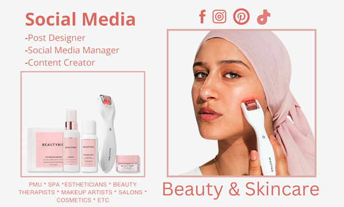 Gig Preview - Beauty and skincare social media post design, social media manager