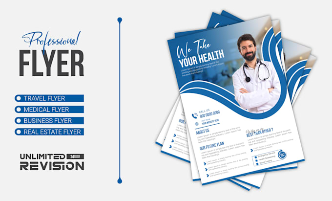 Gig Preview - Design business, medical, travel and real estate flyers in 24 hours