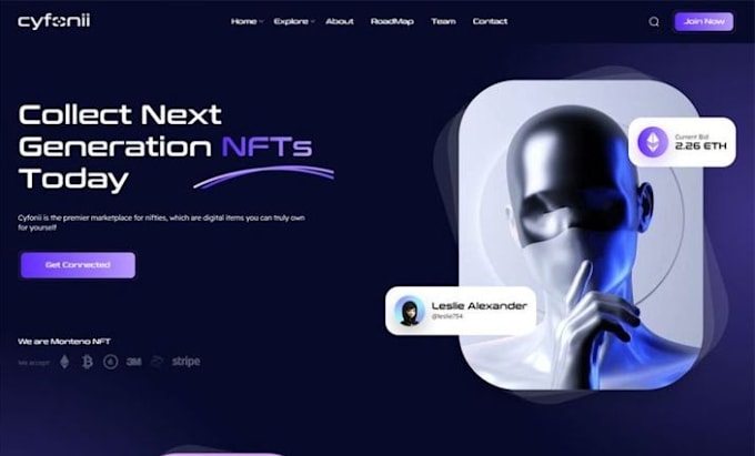 Gig Preview - Design  futuristic ai web3  blockchain presentation pitch deck UI UX  unique nft