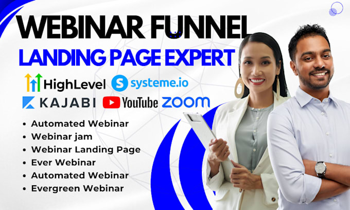 Gig Preview - Setup webinar funnel integration on zoom, webinarjam everwebinar clickfunnels