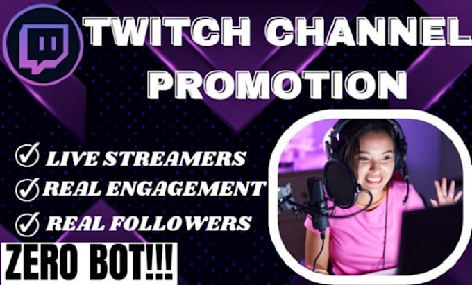 Gig Preview - Do organic twitch channel promotion to USA UK targete audience