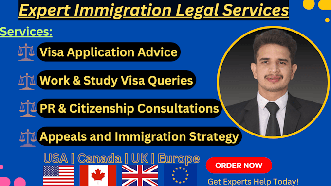 Gig Preview - Be your immigration lawyer for visa, PR, citizenship, and appeals