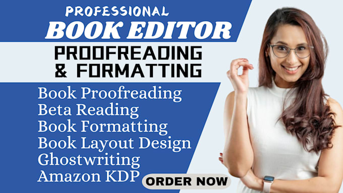 Gig Preview - Do proofreading and editing, book formatting and layout design for amazon kdp