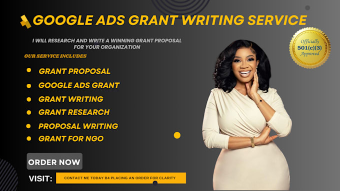 Gig Preview - Write grant for ngo grant gov google ads grant grant proposal for your nonprofit