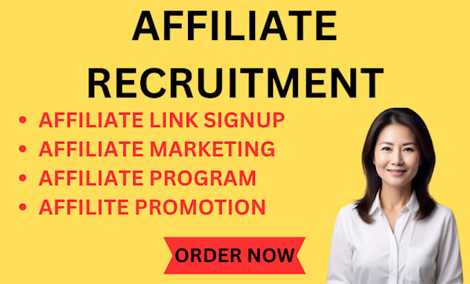 Gig Preview - Do organic affiliate recruitment affiliate marketing affiliate link sign up