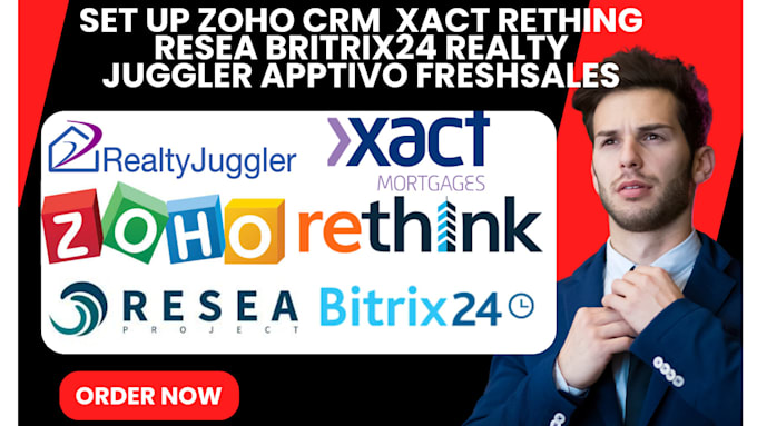 Gig Preview - Set up zoho crm  xazt rething resea britrix24 realty juggler apptivo freshsales