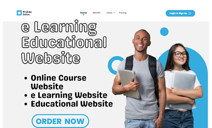 Gig Preview - Design elearning educational website, children education lms website