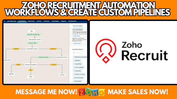 Bestseller - do zoho recruitment automation workflows and create custom pipelines