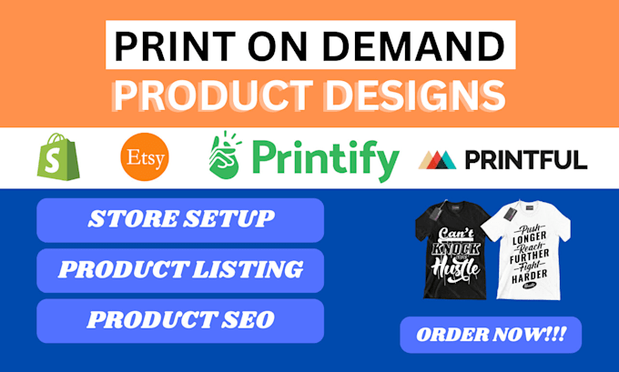 Gig Preview - Setup print on demand shopify store, setup print on demand