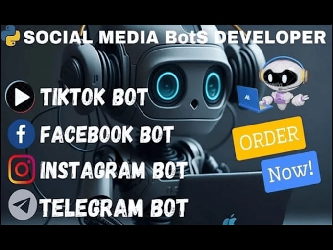 Gig Preview - Develop instagram API bot, tiktok API bot, youtube API bot, telegram API bot