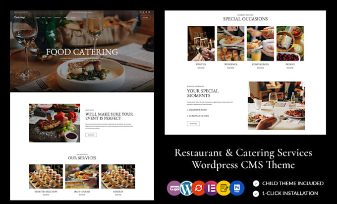 Gig Preview - Restaurant website food website catering website cafe website bakery website