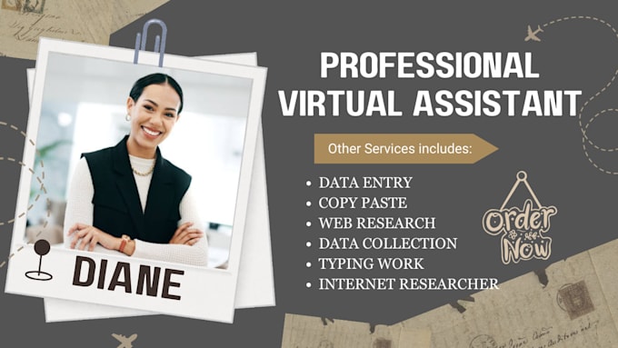 Gig Preview - Your VA for data entry copy paste web research data collection lead generation