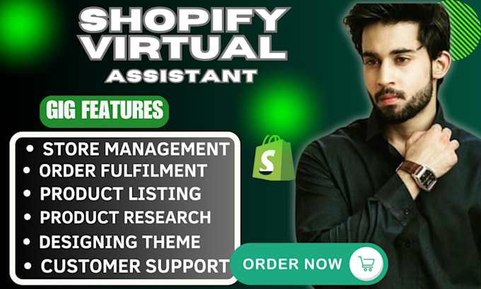 Gig Preview - Be your shopify virtual assistant shopify dropshipping shopify store manager