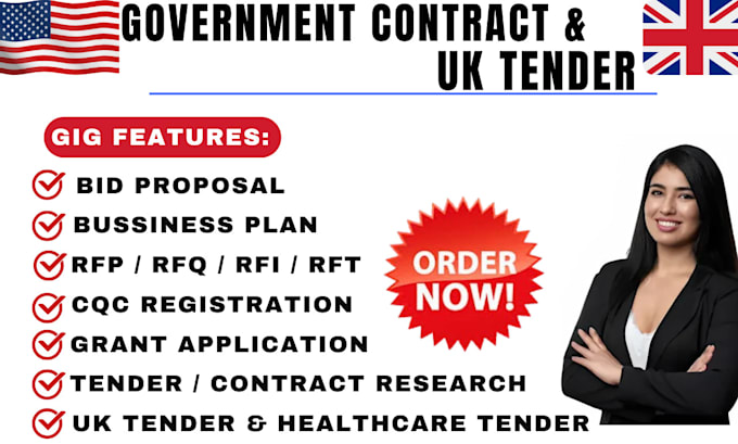 Gig Preview - Do proposal for government contract, bid proposal, rfp, grant and uk tender