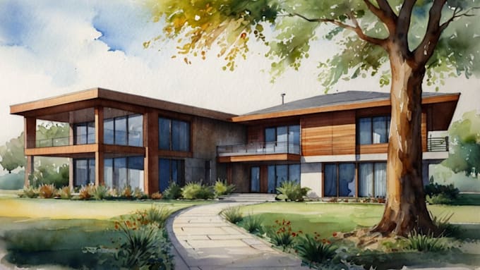 Gig Preview - Do watercolor painting of your house or any building