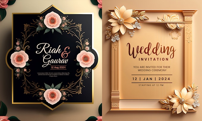 Gig Preview - Design invitation cards for weddings events birthdays parties and celebrations