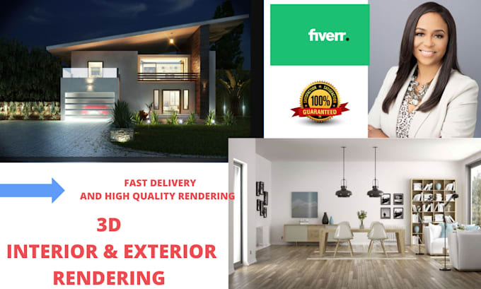 Gig Preview - Design a realistic exterior and interior 3d model rendering