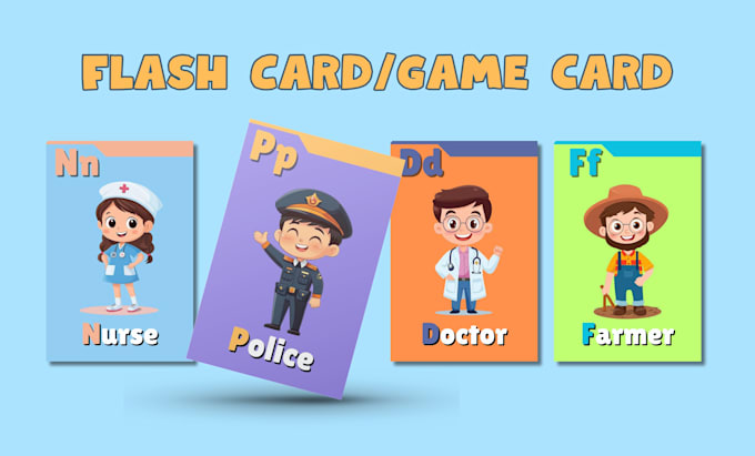 Gig Preview - Design printable interactive flashcards or game card