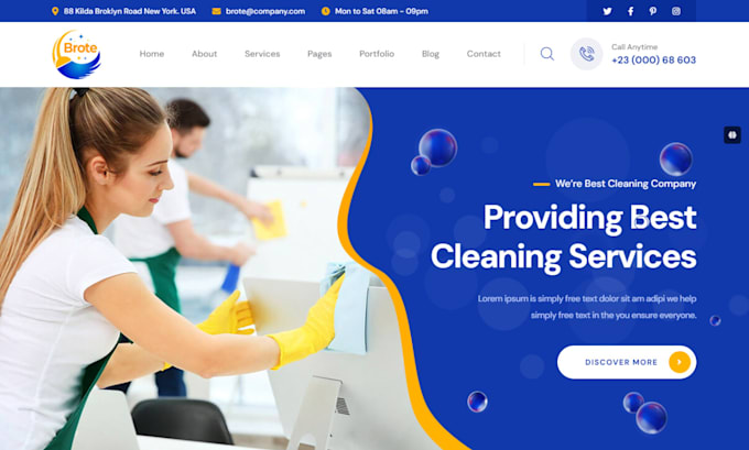 Gig Preview - House cleaning website commercial cleaning website cleaning service website