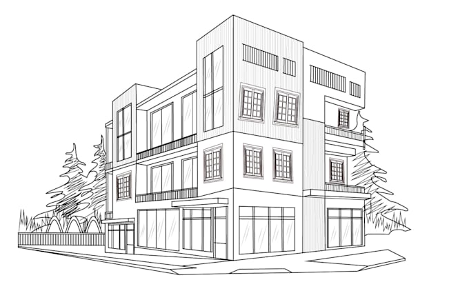 Gig Preview - Draw detailed building line art and sketch