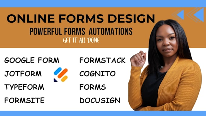 Gig Preview - Create custom jotform typeform google form surveys cognito formstack docusign