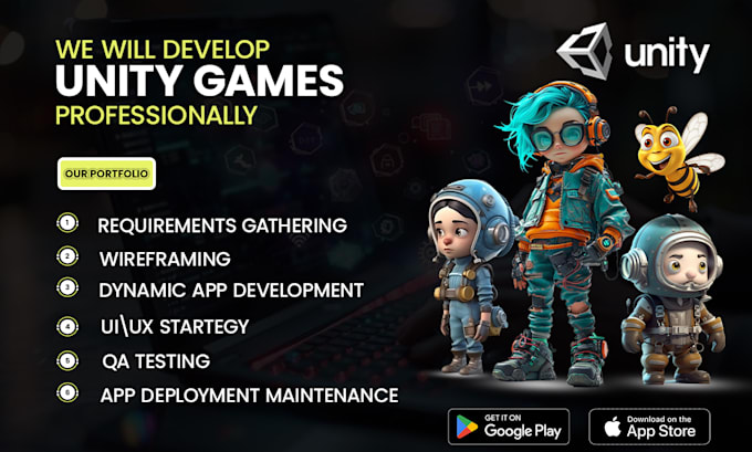 Gig Preview - Unity games developer,complete 2d 3d games, unity games upgradation,maintenance