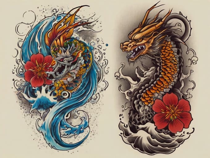 Gig Preview - Create your japanese custom tattoo design and illustration