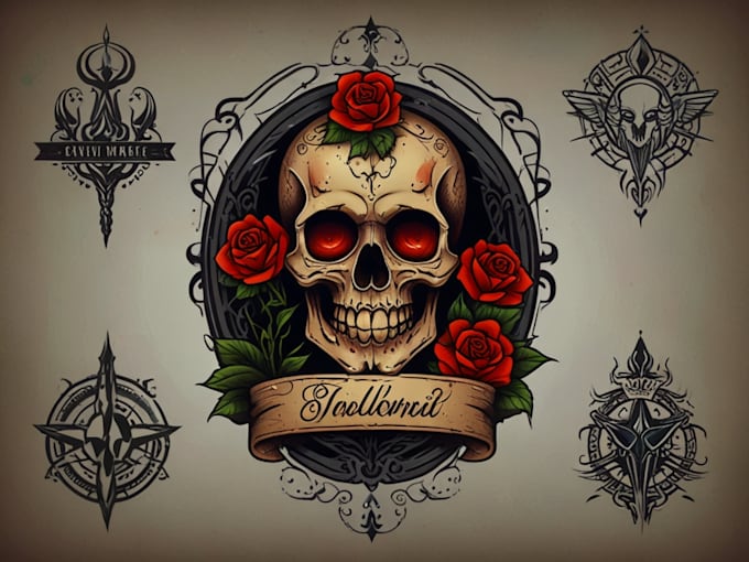 Gig Preview - Make old school or traditional style tattoo logo design