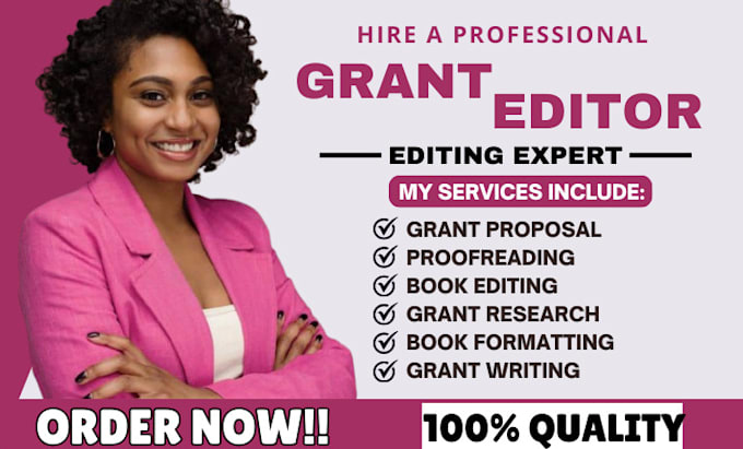 Gig Preview - Proofread, edit research and format your granting writing and proposal