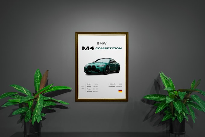 Gig Preview - Create a custom car poster with unique technical details