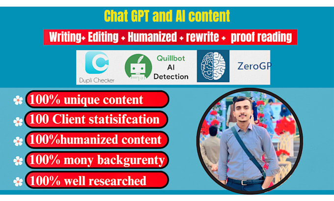 Gig Preview - Do humanize, edit, rewrite, and proofread chat gpt and  ai generated content