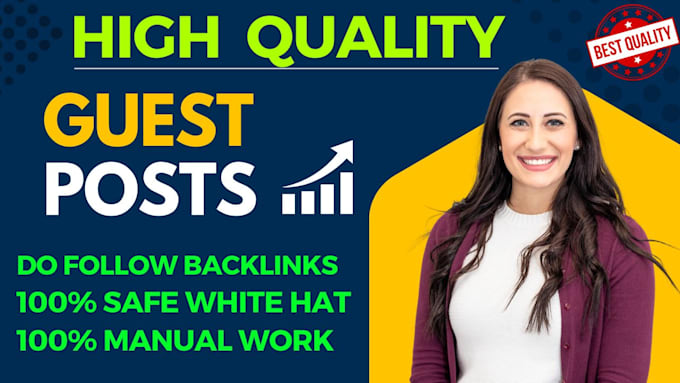 Gig Preview - Write and publish unique guest post SEO backlinks on high da websites