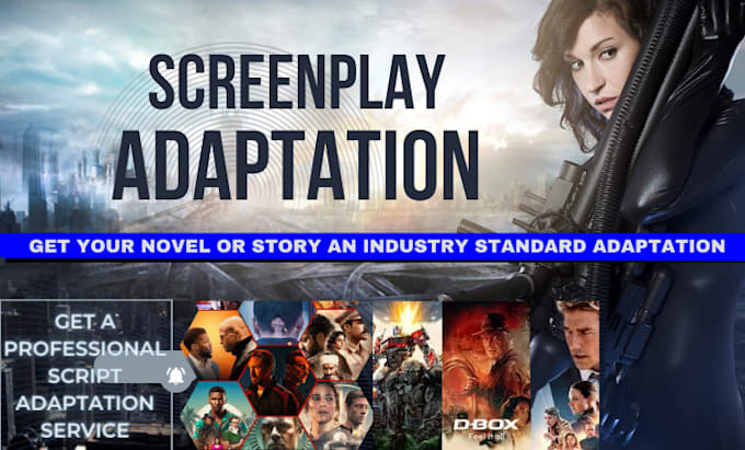 Gig Preview - Adapt your novel or book into screenplay movie, scriptwriter, netflix pitching