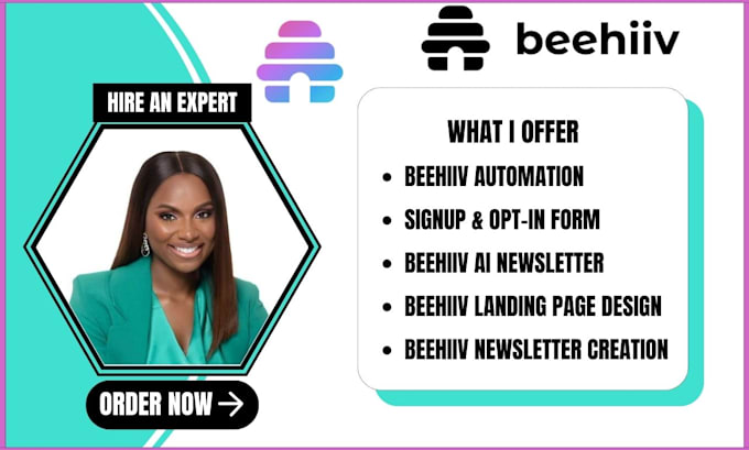 Gig Preview - Setup beehiiv account beehiiv newsletter template design beehive landing page