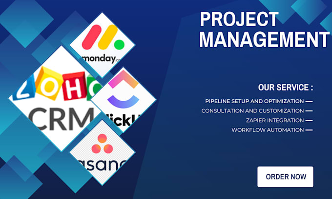 Gig Preview - Setup project management crm monday clickup zoho wrike asana hive hubspot notion