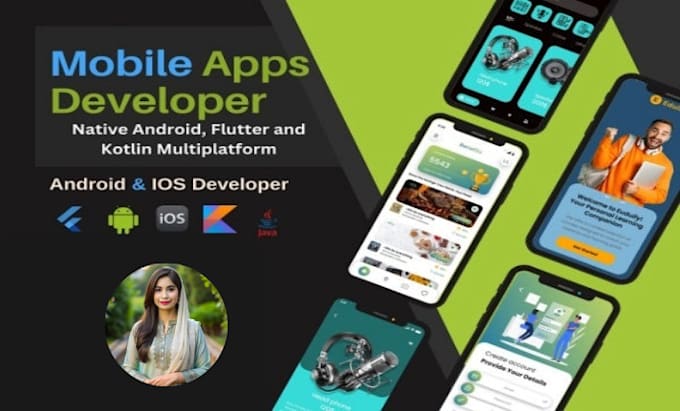 Gig Preview - Get mobile app development for android ios with flutter app developer