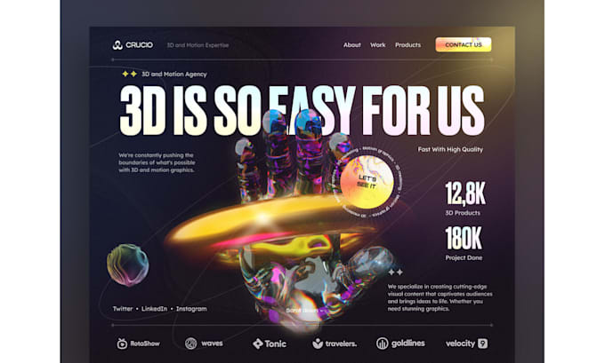 Bestseller - create a 3d interactive webflow website using threejs r3f gsap lottie and opengl