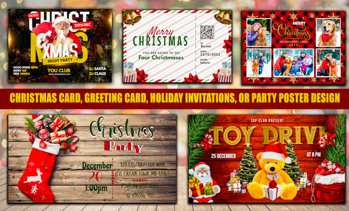 Gig Preview - Design christmas card, greeting cards, invitation cards, and sale post banner