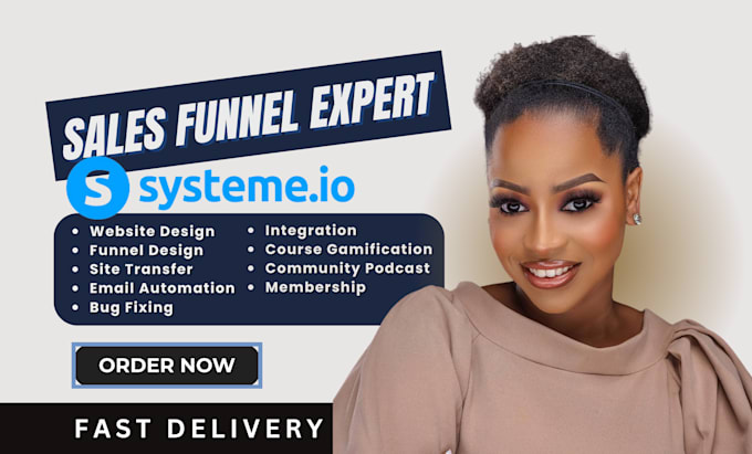 Gig Preview - Design systeme io sales funnel systeme io blog website systeme io automation