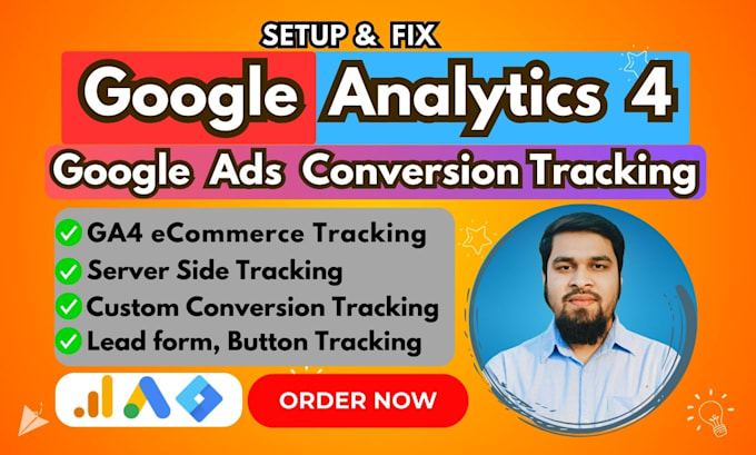 Gig Preview - Setup google analytics, ga4 enhanced ecommerce, form tracking, ga4 issue