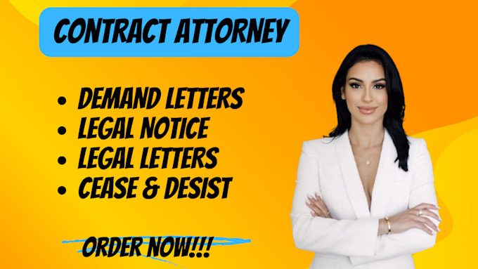 Gig Preview - Draft legal notices, demand letter, cease and desist as your lawyer