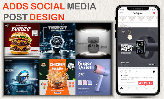 Gig Preview - Create attractive food social media post design creative ads and advertising