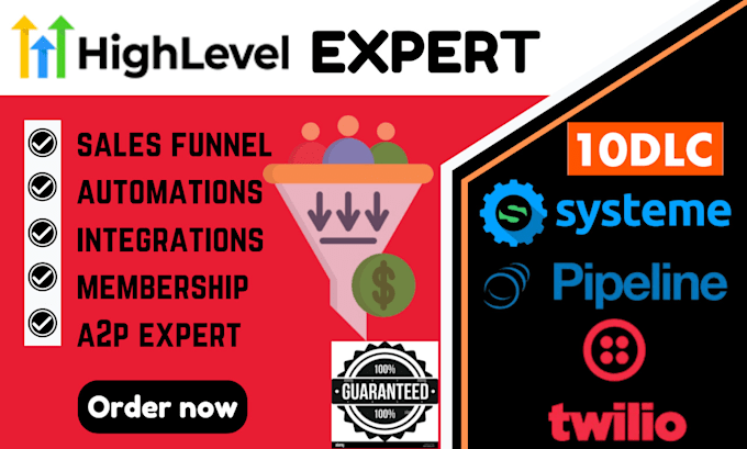 Gig Preview - Gohighlevel salesfunnel ghl landing page system io ghl website expert automation