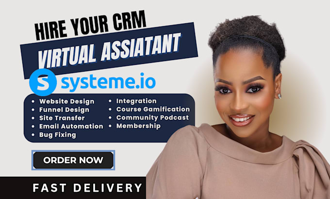 Gig Preview - Be systeme io virtual assistant, crm expert, systeme io website automation setup