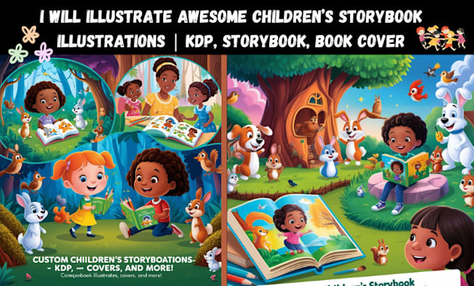 Gig Preview - Illustrate awesome children storybook illustration KDP, storybook, bookcover,KDP