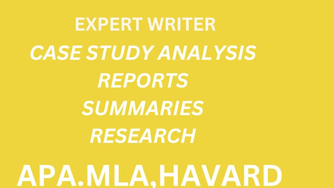 Gig Preview - Do research and summary writing, reports,case study analysis and case study