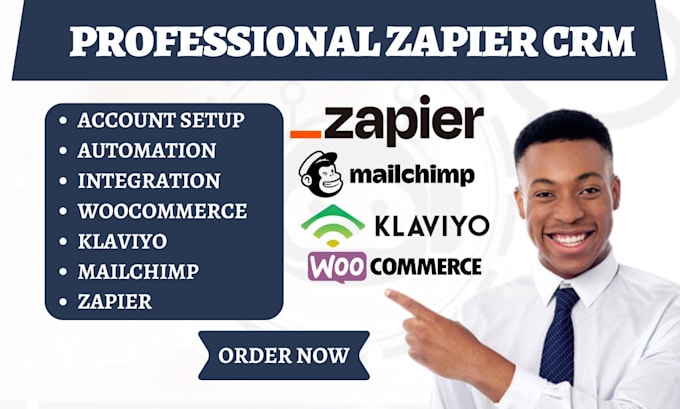 Gig Preview - Setup zapier woocommerce klaviyo mailchimp shopify wix api automation workflow